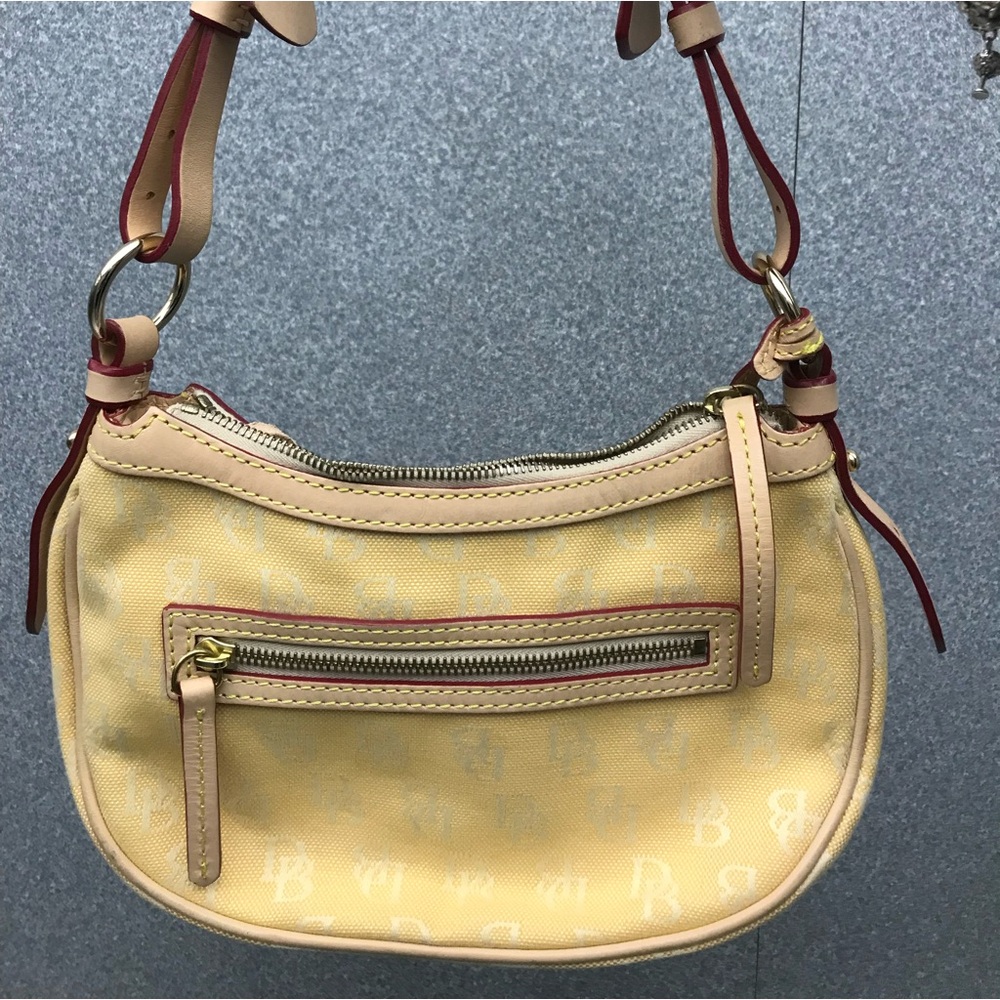 Dooney and Burke Fabric Signature Small Hobo Handbag - Picture 6 of 7
